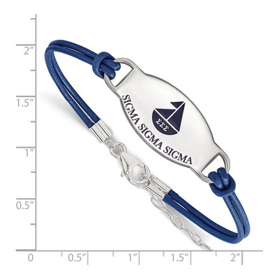 Sigma Sigma Sigma Sterling Silver Large Leather Bracelet – view 2