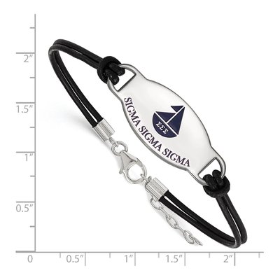 Sigma Sigma Sigma Sterling Silver Large Leather Bracelet – view 2