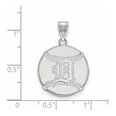 Detroit Tigers Sterling Silver Large Baseball Pendant – view 2