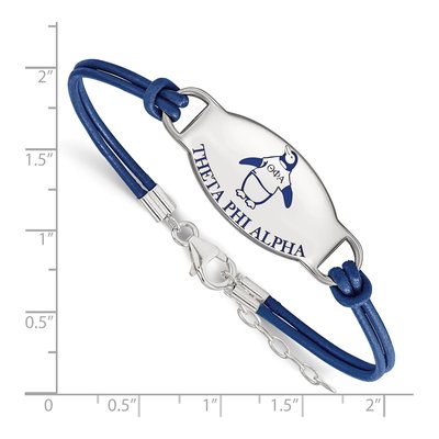Theta Phi Alpha Sterling Silver Large Leather Bracelet – view 2