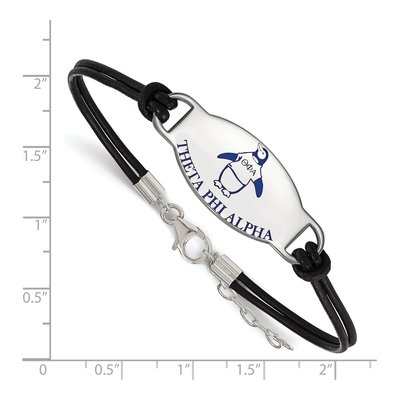 Theta Phi Alpha Sterling Silver Large Leather Bracelet – view 2