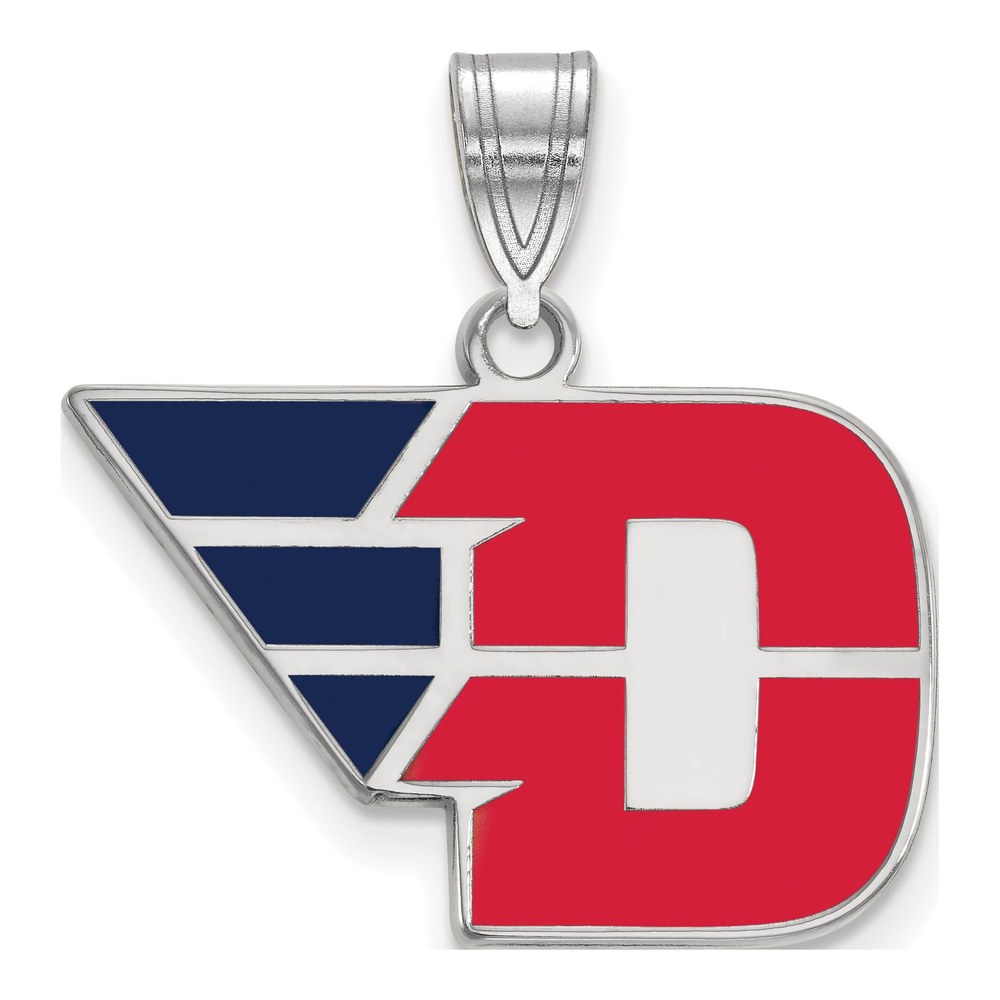 University of Dayton Sterling Silver Medium Enameled Pendant