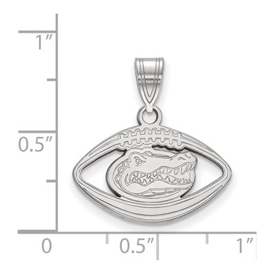University of Florida Sterling Silver Medium Gator Football Pendant – view 2