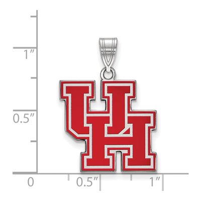University of Houston Sterling Silver U-H Large Enameled Pendant – view 2