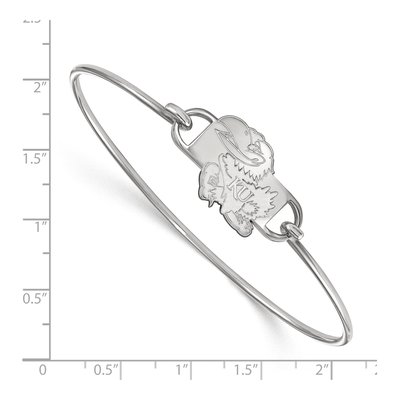 University of Kansas Sterling Silver Small Jayhawk Wire Bangle Bracelet – view 2