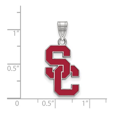 University of Southern California Sterling Silver Large USC Trojans S-C Pendant – view 2