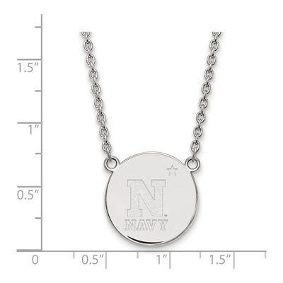 United States Naval Academy Sterling Silver Large US Disc Necklace – view 2