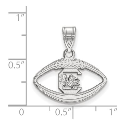University of South Carolina Sterling Silver Medium Football Pendant – view 2