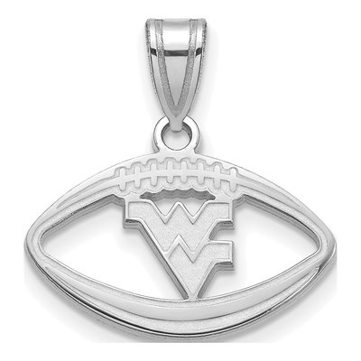 West Virginia University Sterling Silver Medium Football Pendant