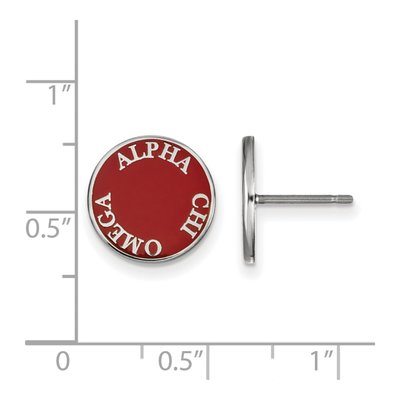 Alpha Chi Omega Sterling Silver Stud Earrings – view 2