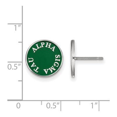 Alpha Sigma Tau Sterling Silver Enamel Stud Earrings – view 2