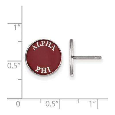 Alpha Phi Sterling Silver Enamel Stud Earrings – view 2