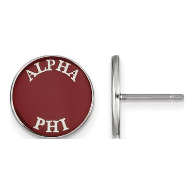 Alpha Phi Sterling Silver Enamel Stud Earrings