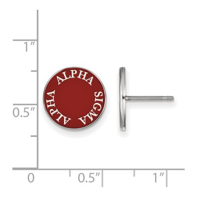 Alpha Sigma Alpha Sterling Silver Enamel Stud Earrings – view 2