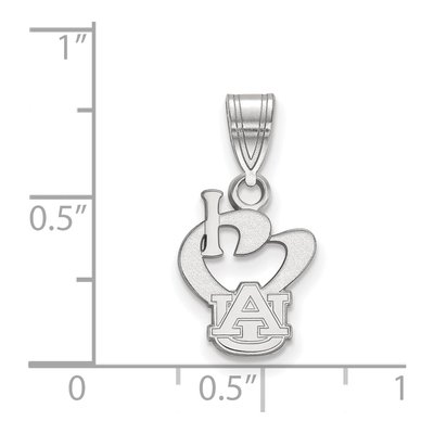 Auburn University Sterling Silver Small I Heart A-U Pendant – view 2