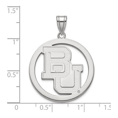 Baylor University Sterling Silver Bears Extra Large Circle Pendant – view 3