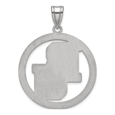 Baylor University Sterling Silver Bears Extra Large Circle Pendant – view 4