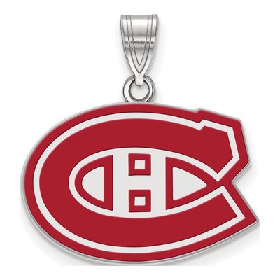Montreal Canadiens Sterling Silver Medium Enameled Pendant
