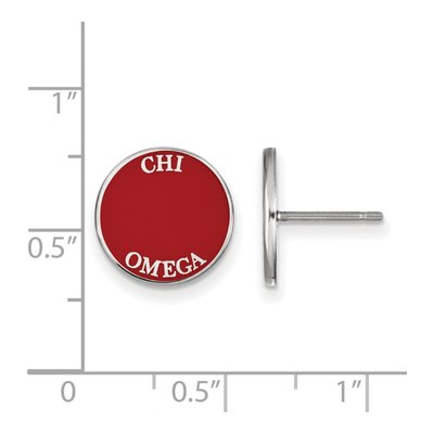 Chi Omega Sterling Silver Enamel Stud Earrings – view 2