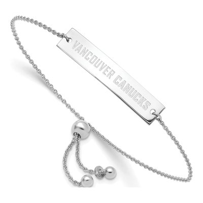 Vancouver Canucks Sterling Silver Bar Bracelet