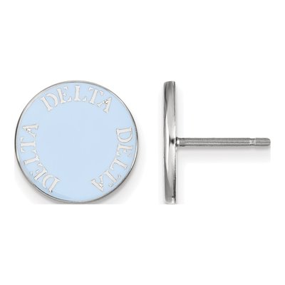 Delta Delta Delta Sterling Silver Tri Sorority Enamel Stud Earrings