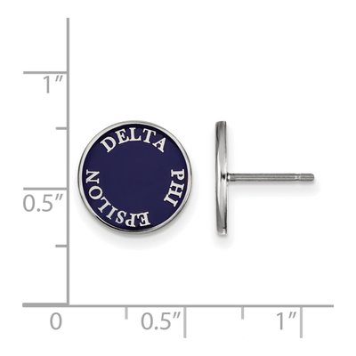Delta Phi Epsilon Sterling Silver Enamel Stud Earrings – view 2