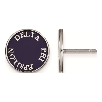 Delta Phi Epsilon Sterling Silver Enamel Stud Earrings
