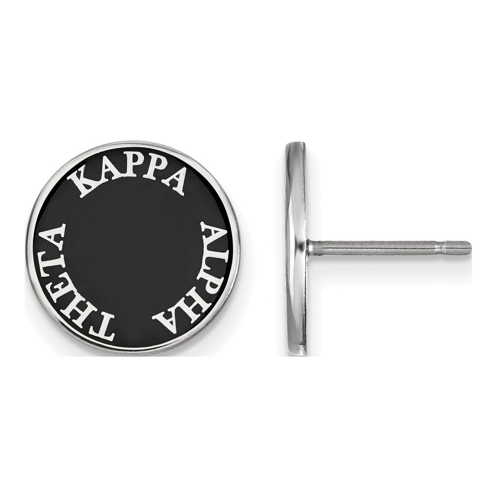 Kappa Alpha Theta Sterling Silver Sorority Text Color Enamel Stud Earrings