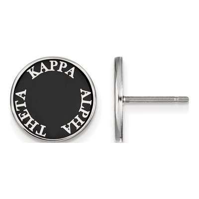 Kappa Alpha Theta Sterling Silver Sorority Text Color Enamel Stud Earrings