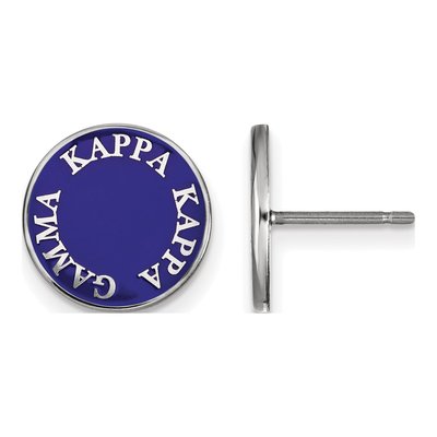 Kappa Kappa Gamma Sterling Silver Enamel Stud Earrings