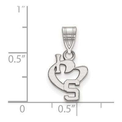 Michigan State University Sterling Silver Small I Heart Pendant – view 2
