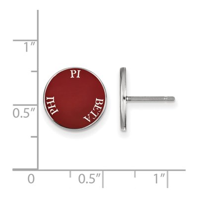 Pi Beta Phi Sterling Silver Enamel Stud Earrings – view 2