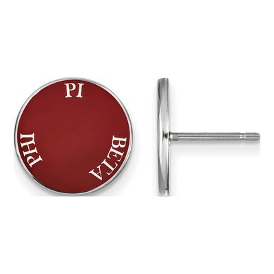 Pi Beta Phi Sterling Silver Enamel Stud Earrings