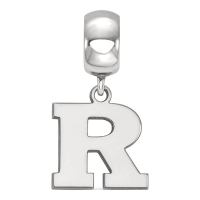 Rutgers University Sterling Silver Small Letter R Dangle Bead – view 3