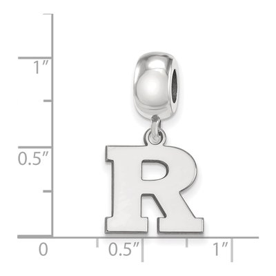 Rutgers University Sterling Silver Small Letter R Dangle Bead – view 4