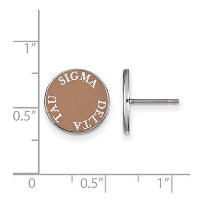 Sigma Delta Tau Sterling Silver Enamel Stud Earrings – view 2