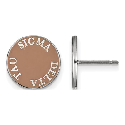 Sigma Delta Tau Sterling Silver Enamel Stud Earrings