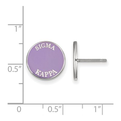 Sigma Kappa Sterling Silver Enamel Stud Earrings – view 2