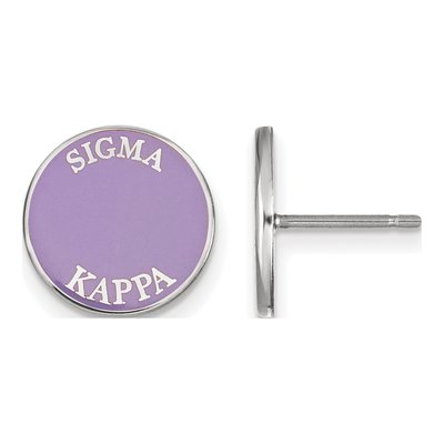 Sigma Kappa Sterling Silver Enamel Stud Earrings