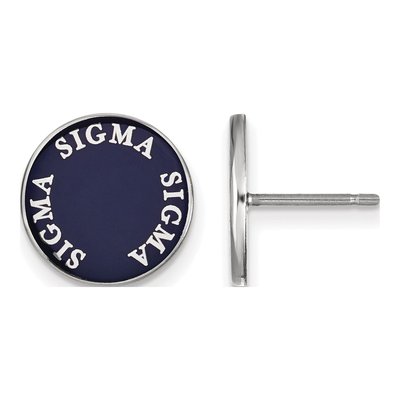 Sigma Sigma Sigma Sterling Silver Tri Stud Earrings