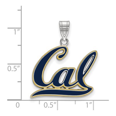 University of California Berkeley Sterling Silver Large UC Enameled Pendant – view 2