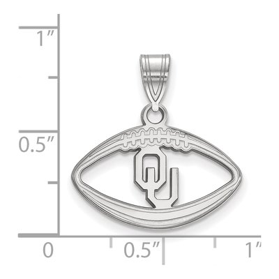 University of Oklahoma Sterling Silver Medium Football Pendant – view 2