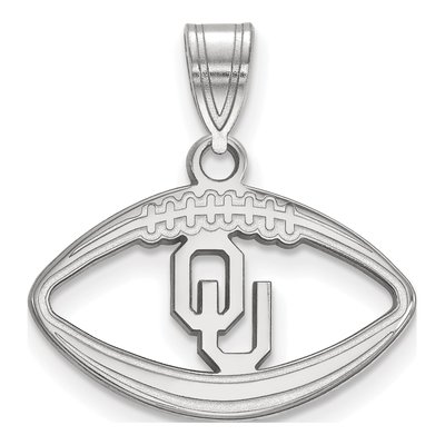 University of Oklahoma Sterling Silver Medium Football Pendant