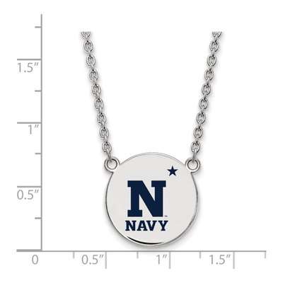 United States Naval Academy Sterling Silver Large US Pendant Necklace – view 2