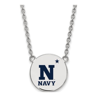 United States Naval Academy Sterling Silver Large US Pendant Necklace
