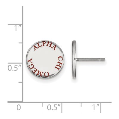 Alpha Chi Omega Sterling Silver Enamel Stud Earrings – view 2