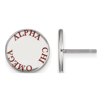 Alpha Chi Omega Sterling Silver Enamel Stud Earrings