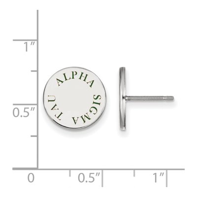 Alpha Sigma Tau Sterling Silver Enamel Stud Earrings – view 2