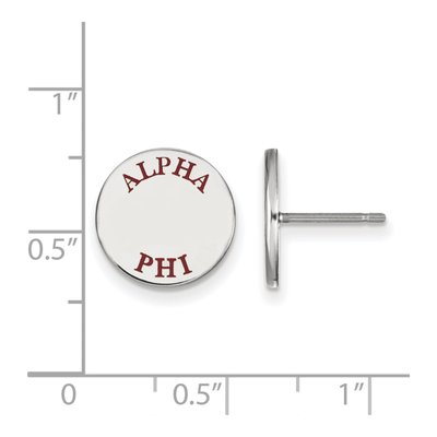 Alpha Phi Sterling Silver Enamel Stud Earrings – view 2