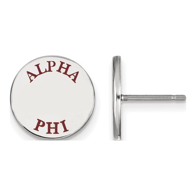 Alpha Phi Sterling Silver Enamel Stud Earrings